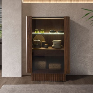 Vitrina, Bufet cu iluminat deosebit design LUX Walnut - Img 5