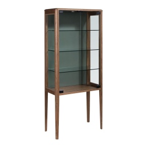 Vitrina design LUX cu iluminat Glass and Walnut - Img 4