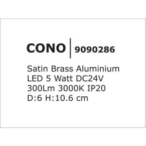 Accesoriu, Corp de iluminat pentru sistemul magnetic PUZZLE si GRAMMI, Cono alama satinata 80062 universul-luminii.ro