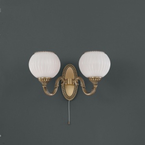 Aplica clasica design italian din alama, sticla 9250 RA-A. 9250/2 102522 universul-luminii.ro