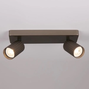 Aplica cu 2 spoturi din aluminiu canelat Anna bronz