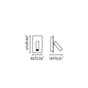 Aplica cu reader LED directionabil stil minimalist SUAU USB C alb - Img 4