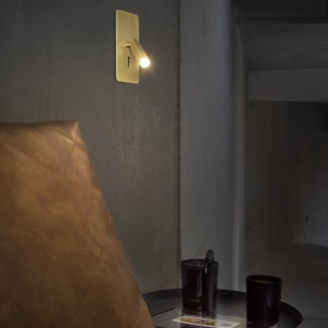 Aplica cu reader LED incastrabila stil minimalist SUAU auriu satin 123642 universul-luminii.ro