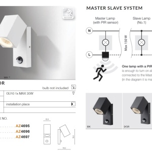 Aplica de exterior cu senzor de miscare IP44 GORAN gri inchis 96902 universul-luminii.ro