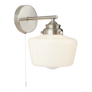 Aplica de perete baie design clasic IP44 School House argintiu satin 8708-1SS SRT - Img 1