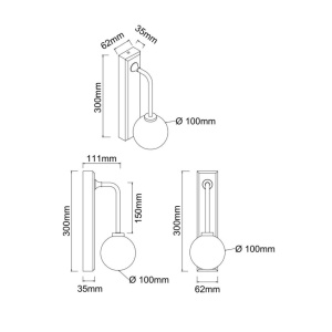 Aplica de perete baie din metal cromat, IP44 Ero - Img 6