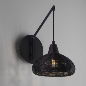 Aplica de perete boho style design natural Fado negru 228902 universul-luminii.ro