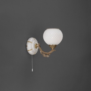Aplica de perete clasic design italian din alama, sticla si lemn 8655 RA-A. 8655/1 101832 universul-luminii.ro