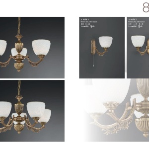 Aplica de perete clasica design italian din alama si sticla 8651 RA-A. 8651/1 72722 universul-luminii.ro