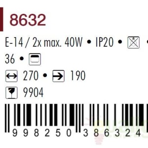 Aplica de perete cu doua brate Annabella 8632 RX 53002 universul-luminii.ro