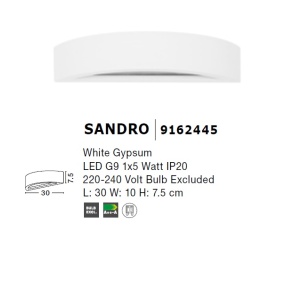 Aplica de perete cu iluminat ambiental gips alb SANDRO 65632 universul-luminii.ro