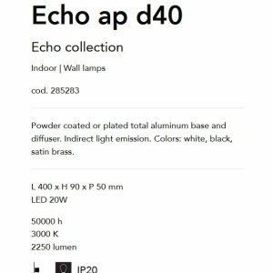 Aplica de perete cu lumina LED ambientala ECHO AP D40 NERO - Img 3