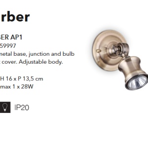 Aplica de perete design clasic BARBER AP1 - Img 5