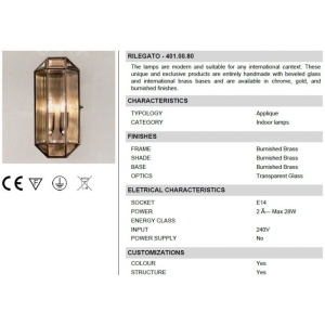 Aplica de perete design clasic finisaj polisat Il Rilegato 401.00.80 53992 universul-luminii.ro