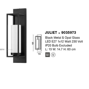 Aplica de perete design decorativ JULIET negru 137152 universul-luminii.ro