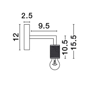 Aplica de perete design decorativ ROYAL negru 222062 universul-luminii.ro