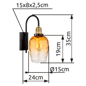 Aplica de perete design decorativ SALVY negru/chihlimbar 236212 universul-luminii.ro