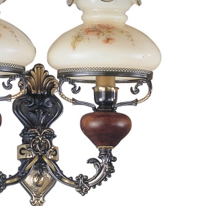 Aplica de perete design italian din alama cu lemn 636 105612 universul-luminii.ro