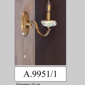 Aplica de perete design italian din alama si portelan colorat 9951 - Img 2