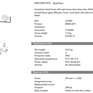 Aplica de perete design minimalist BIRDS AP1 - Img 4