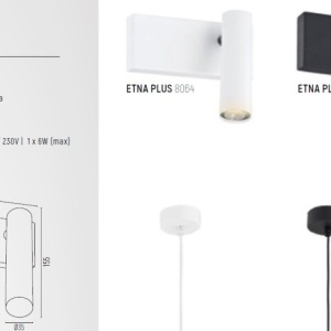 Aplica de perete design minimalist Etna plus negru 115822 universul-luminii.ro