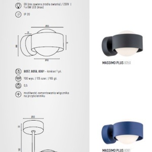 Aplica de perete design minimalist Massimo plus negru - Img 3