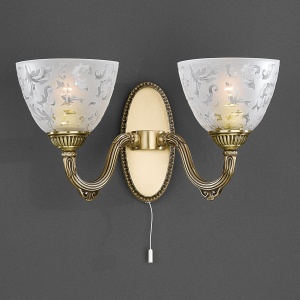 Aplica de perete din alama 2 brate design italian 6252 102272 universul-luminii.ro