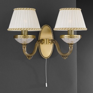 Aplica de perete din alama 2 brate design italian 6402 102052 universul-luminii.ro