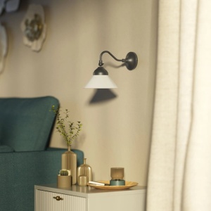 Aplica de perete din alama si sticla design vintage Sofia - Img 16