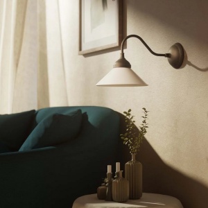 Aplica de perete din alama si sticla design vintage Sofia - Img 17
