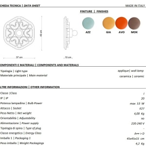 Aplica de perete din ceramica design italian Phytia - Img 2