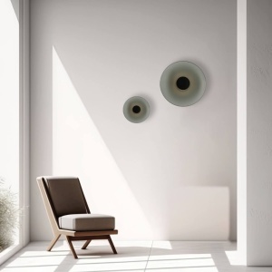 Aplica de perete din sticla diametru 50cm, LED Smoked Glass - Img 2