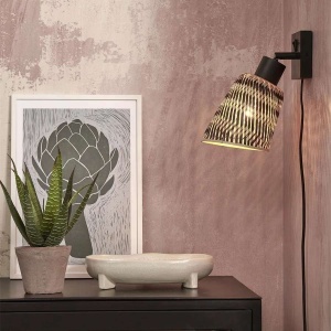 Aplica de perete eco din bambus Java bl/15x17, bl./nat 213132 universul-luminii.ro