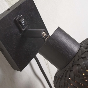 Aplica de perete eco din bambus Java bl/15x17, black 120892 universul-luminii.ro