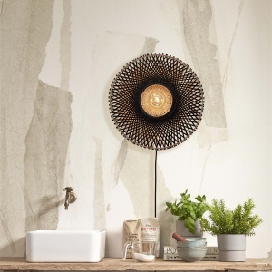 Aplica de perete eco din bambus Kalimantan 44cm nat/bl 178282 universul-luminii.ro