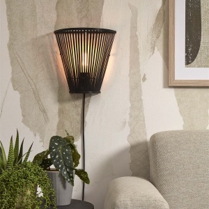 Aplica de perete eco din bambus Merapi tapered 30cm, bl 213452 universul-luminii.ro