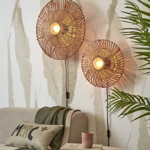 Aplica de perete eco din ratan Zanzibar flat 40cm S, nat 121492 universul-luminii.ro