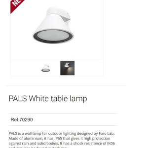 Aplica de perete exterior design modern IP65 PALS alba 92212 universul-luminii.ro