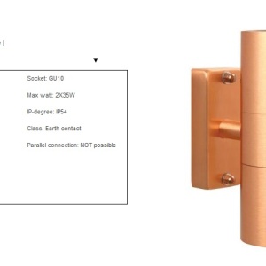 Aplica de perete exterior dubla, IP54 Tin cupru 21279930 NL 60702 universul-luminii.ro