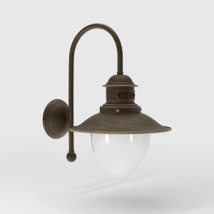 Aplica de perete exterior IP44 realizata manual din alama Amalfi
