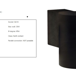 Aplica de perete exterior IP54 Tin Maxi negru 21509903 NL 60662 universul-luminii.ro