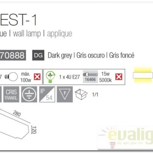 Aplica de perete exterior IP54 West -1 70888 47602 universul-luminii.ro