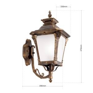 Aplica de perete exterior stil clasic IP23 Aiko AL 11-1138/1 Patina/aufwarts OR 173712 universul-luminii.ro