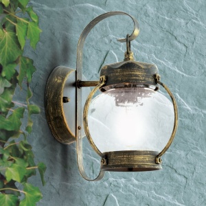 Aplica de perete exterior stil rustic IP23 Taverna AL 11-1165 schwarz-gold OR - Img 5