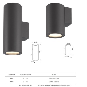 Aplica de perete iluminat exterior ambiental IP65 VOLCANO 2L 125412 universul-luminii.ro