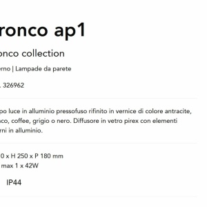 Aplica de perete iluminat exterior IP44 Tronco ap1 cafeniu 143692 universul-luminii.ro