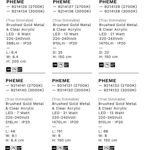 Aplica de perete LED 3000K PHEME auriu periat - Img 9