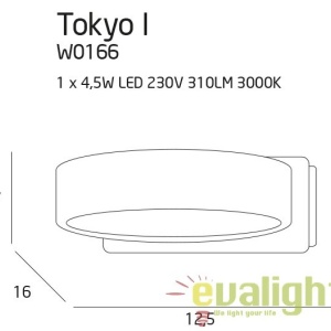 Aplica de perete LED, alb, Tokyo I W0166 MX 63252 universul-luminii.ro