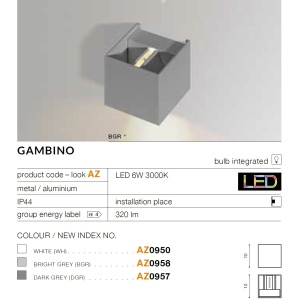 Aplica de perete LED ambientala GAMBINO alba 184312 universul-luminii.ro