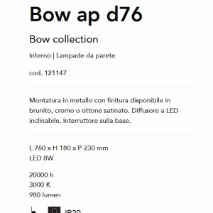 Aplica de perete LED Bow ap d76 Brunito - Img 3